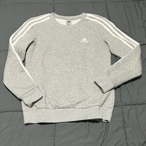 Adidas Women's Light Gray Crewneck Sweater